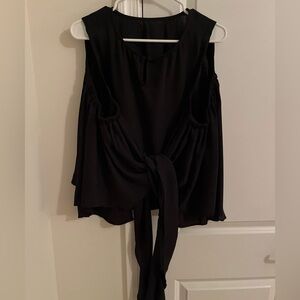 Elegant Black Tie-Back Sleeveless Top
